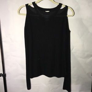 All black cold shoulder sweater